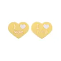 Perline a cuore in silicone giallo fai da te con testo I Love Mom e Dad per ciucci - Giallo chiaro
