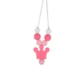 Silikon-Beißkette mit rosa Krone und bunten Perlen zur Beruhigung für Babys Zahnfleisch - Dunkelrosa