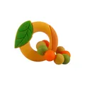 Anneau de dentition pêche en silicone avec billes colorées pour bébés et nourrissons - Orange