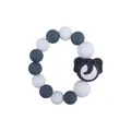 Silicone baby teether bracelet with grey and white beads and cute elephant charm - Elephant