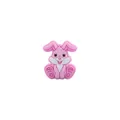 Pink cartoon bunny silicone bead for DIY baby teething pacifier clips and accessories - Pink