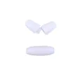 White plastic safety breakaway clasps for DIY jewelry and lanyards in closed and open states - White