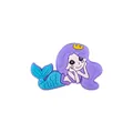 Perlina in silicone sirena con capelli viola per catenelle e accessori fai-da-te - Viola