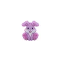 Purple cartoon rabbit shoe charm accessory for clogs featuring 3D embossed texture - Purple