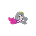 Perla in silicone a sirena con capelli grigi e coda rosa per catenelle ciuccio - Grigio