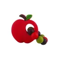 Anneau de dentition en silicone forme pomme rouge avec perles colorées pour bébés - Pomme