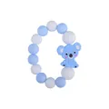 Baby silicone teething bracelet with blue koala charm and soft blue and white beads - Koala