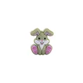 DIY baby teether bead in green cartoon rabbit shape for pacifier chain accessories - Grass Green