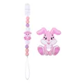 Set massaggiagengive a forma di coniglio in silicone rosa e viola con catenella - Set di Gioielli Rosa