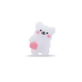 White silicone cartoon bear bead with pink cheeks and cross-body bag for DIY pacifier chains - White