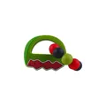 Anneau de dentition en silicone vert motif pastèque avec perles pour bébé - Pastèque