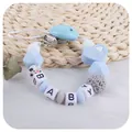 Catenella portaciuccio in silicone blu con cuore I Love Dad e dettagli crochet - Blu
