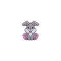 Light gray cartoon bunny PVC shoe charm accessory for DIY baby pacifier clips - Gray
