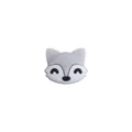 Perle de renard en silicone gris et blanc pour jouets de dentition et attache-tétines - Renard / Gris