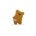 Brown cartoon bear silicone bead charm for DIY baby pacifier clips and accessories - Turmeric