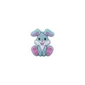 Blue silicone rabbit bead accessory for baby teething pacifier clips and DIY crafts - Blue Gray