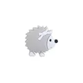 Cuenta de silicona de erizo gris con lazo blanco para chupeteros DIY y juguetes de dentición - Erizo / Gris