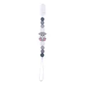 Silicone baby pacifier clip with grey white beads and cartoon rabbit pendant decoration - Rabbit / Gray Pacifier Clip