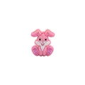 Pink cartoon rabbit shoe charm for DIY accessories, smooth PVC design for kids footwear - Rose Pink