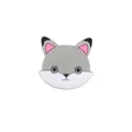 Grey silicone fox-shaped bead for DIY baby teething necklaces and pacifier chains - Cat Grey