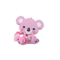 Pink cartoon koala silicone baby pacifier clip and teether beads accessory - Pink Teether