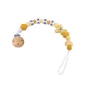 Silicone pacifier clip with cartoon koala and warm yellow beads for teething babies - Yellow Pacifier Clip