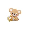 Brown silicone koala baby teether with yellow beads and bear charm on clip chain - Yellow Teether