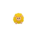 Silicone sheep bead for DIY teething chains in bright yellow with textured surface - Yellow Sheep