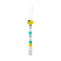 Sujetachupetes de silicona alimentaria con cuentas de colores y un dije de limón amarillo - Limón / Limón Amarillo