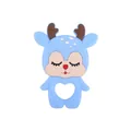 Light blue silicone baby teether toy in cute cartoon deer shape with heart cutout design - Elk / Blue