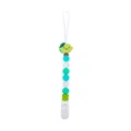 Catenella portaciuccio in silicone al limone verde con perline menta e bianche - Limone Ciano