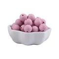 12mm roze gespikkelde siliconen kralen voor DIY speenkoorden en bijtsieraden - Gevlekt Roze