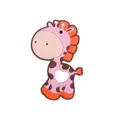 Rosa Silikon Beißring Giraffe für Babys mit herzförmigem Griff zum Greifen - Sikahirsch / Rosa