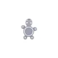 Gray cartoon turtle silicone bead for DIY baby teether pacifier clips and accessories - Grey Turtle