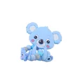 Blue silicone baby teether featuring a cartoon koala shape with colorful beaded ring - Blue Teether