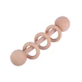 Natural beech wood baby rattle toy with three sliding rings for motor skills development - Beechwood Rattle