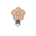 Sujetachupetes de madera de haya en forma de flor con clip metálico de seguridad - Forma de Flor