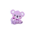 Purple silicone koala baby teether toy and beaded ring for soothing gums - Purple Teether