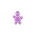 Purple silicone turtle bead for baby teething DIY pacifier clip and jewelry making - Purple Turtle