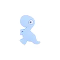 Perle en silicone dinosaure bleu clair pour attache-tétine DIY et accessoires bébé - Petit Dinosaure / Bleu