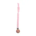 Catenella portaciuccio intrecciata rosa fatta a mano con clip in legno per neonati - 24cm / Rosa