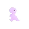 Perle de dinosaure en silicone lilas pour attache-tétine DIY et dentition bébé - Petit Dinosaure / Violet
