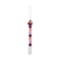 Baby silicone pacifier clip with purple sailboat toy and assorted beads - Burgundy