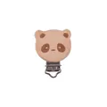Handcrafted beech wood panda pacifier clip for baby DIY accessory chains - Panda Style