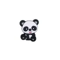 Silicone panda bead accessory for DIY baby pacifier clips and teething jewelry - Panda Grey
