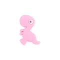 Perle de dinosaure rose en silicone pour attaches-tétines et anneaux de dentition - Petit Dinosaure / Rose