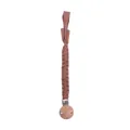 Attache-tétine tressée à la main en coton marron foncé avec clip en bois de hêtre naturel - 24cm / Café