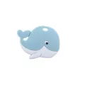 Blue whale baby teether toy made of food-grade silicone for infant teething relief - Lake Blue