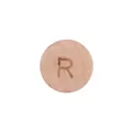 15mm natural beech wood bead with engraved letter R for DIY pacifier chain and bracelet - Letter R