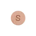 15mm round beech wood bead with letter S for DIY baby pacifier clips and bracelets - S